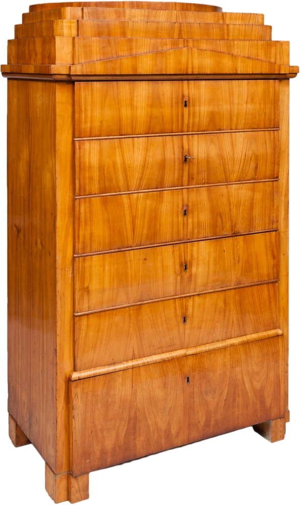 Biedermeier- Wochenkommode, sog. „Semanière“ im Originalzustand.