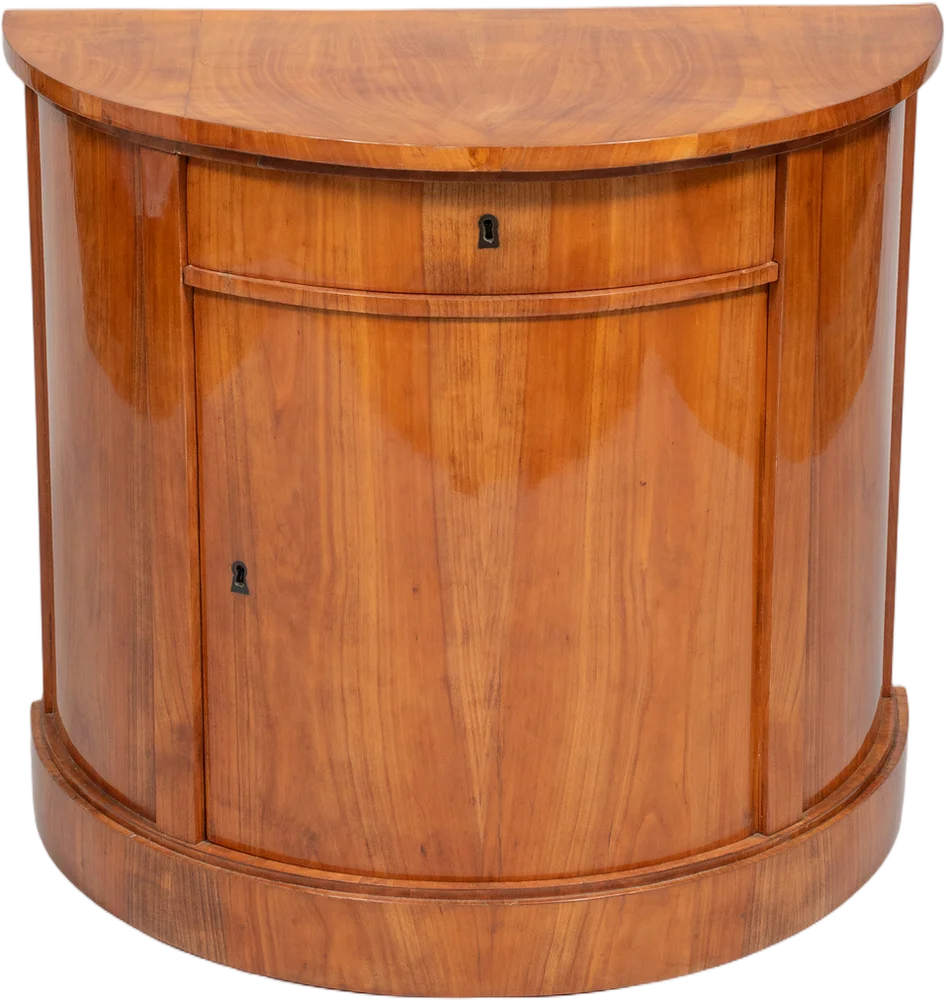 Zierlicher Biedermeier Demi- Lune- Halbschrank.