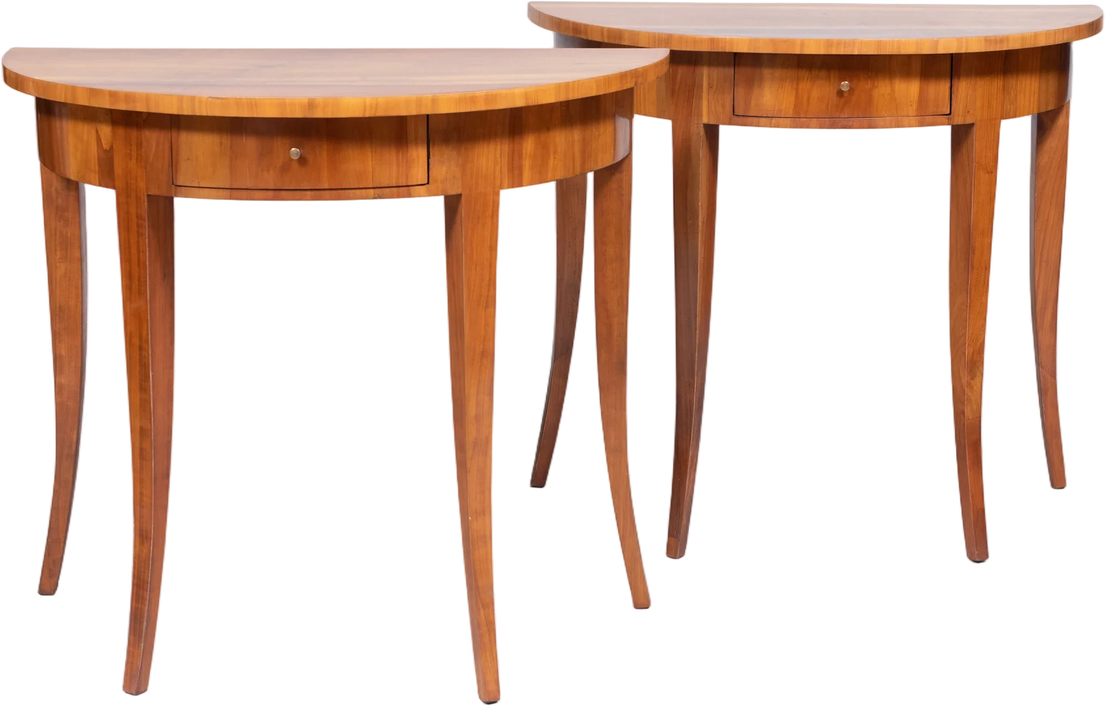 Paar Biedermeier- Demi- Lune- Konsolen.