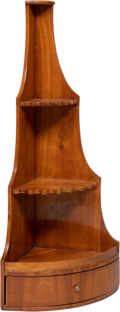 Kleine Eckétagère als Pfeifenétagère. Biedermeier.