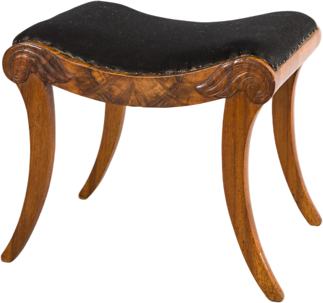 Biedermeier- Sitzhocker, sog. Tabouret.