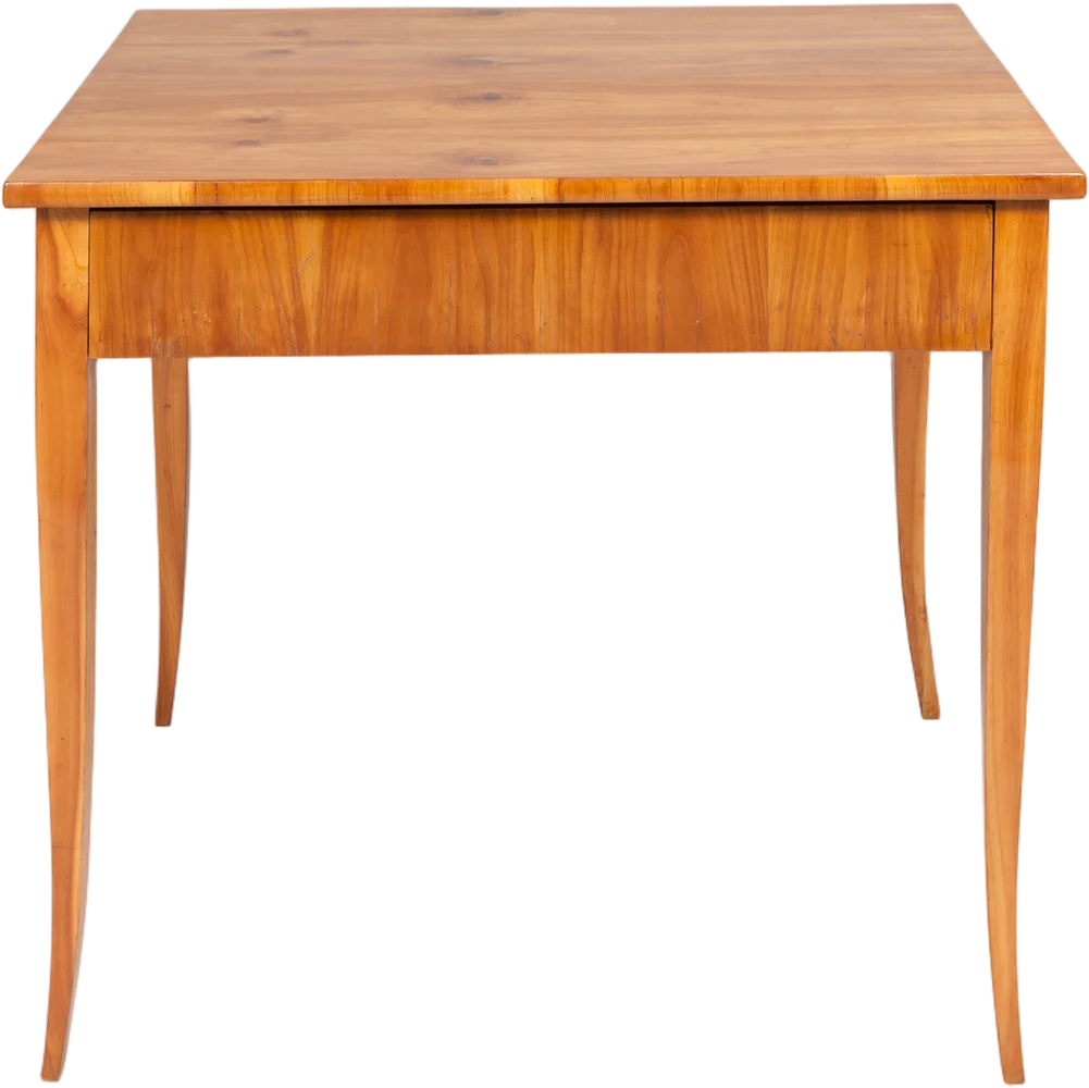 Frei stellbarer Biedermeier- Schreibtisch mit großem Kopfschub.