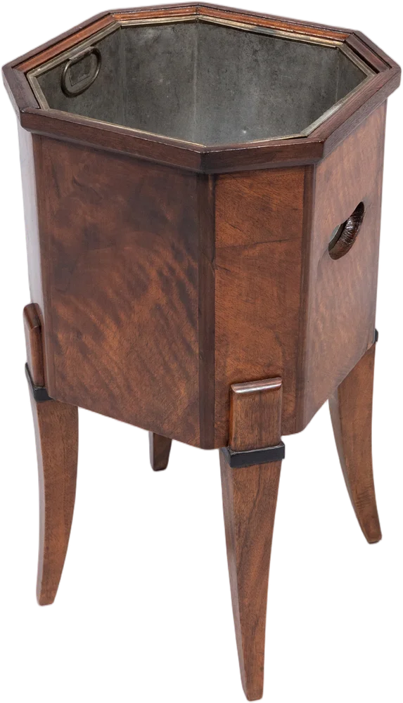 Biedermeier Cache- Pot (Übertopf) mit originalem Metalleinsatz.